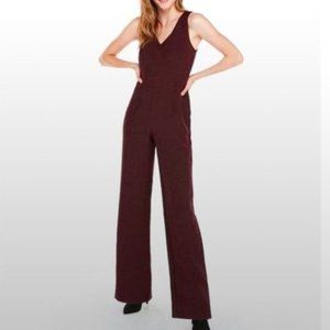 Express Burgundy Wide Leg Jumpsuit